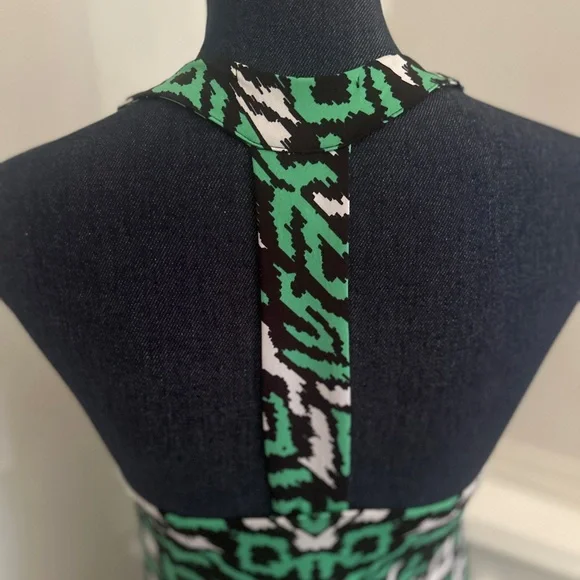 INC International Concepts Green Black Sleeveless Maxi Sundress boho tribal - Picture 5 of 6